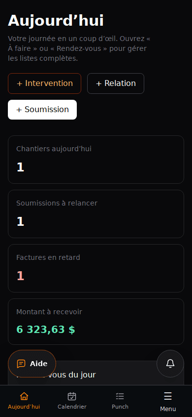Boreal One application on a phone